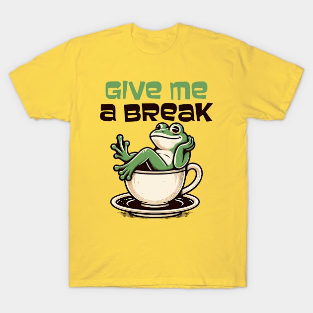 Frog lying on a coffee cup T-Shirt by Art_Boys